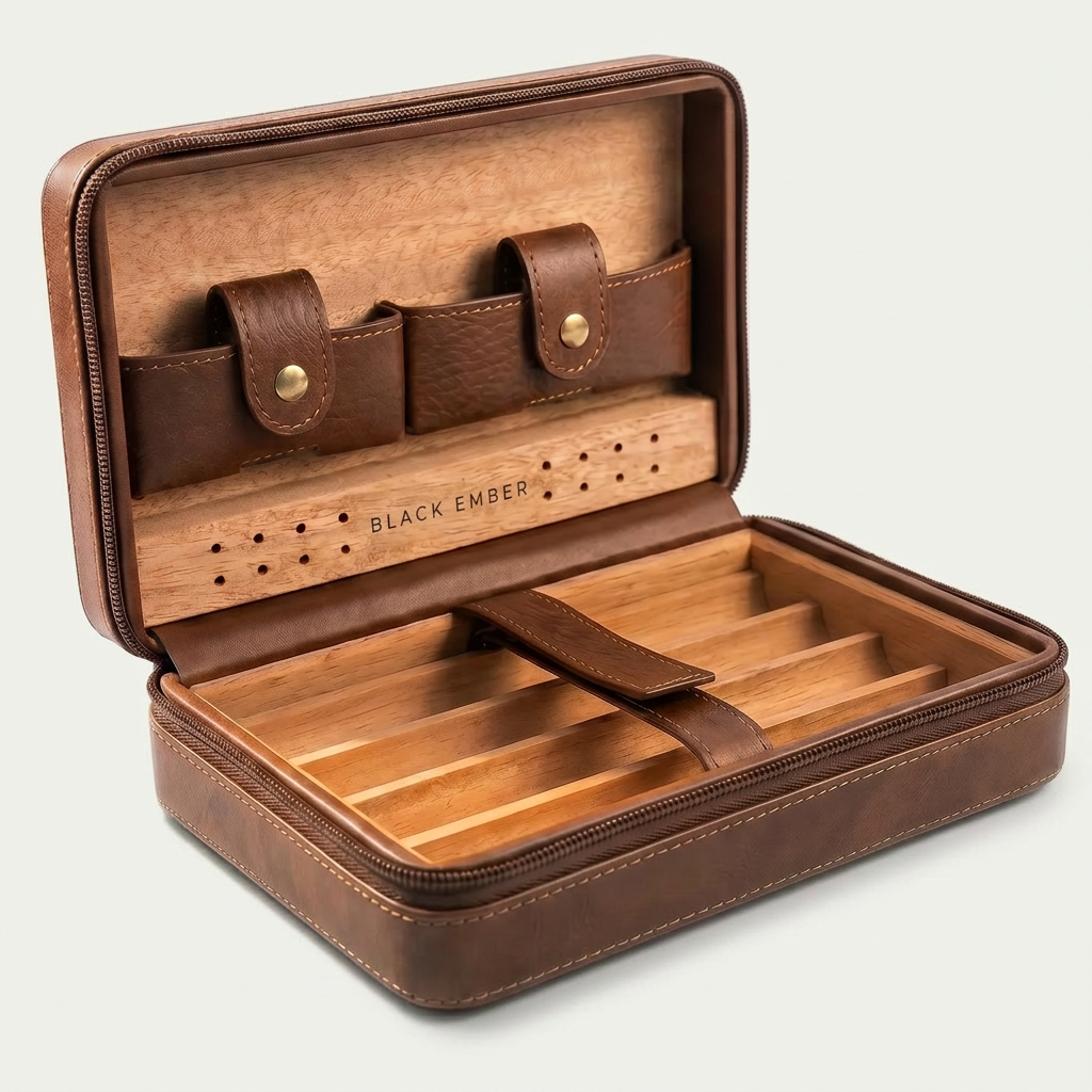 Cedar-Lined Travel Cigar Humidor — Heritage Reserve