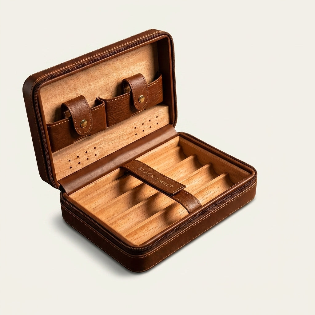 Cedar-Lined Travel Cigar Humidor — Heritage Reserve