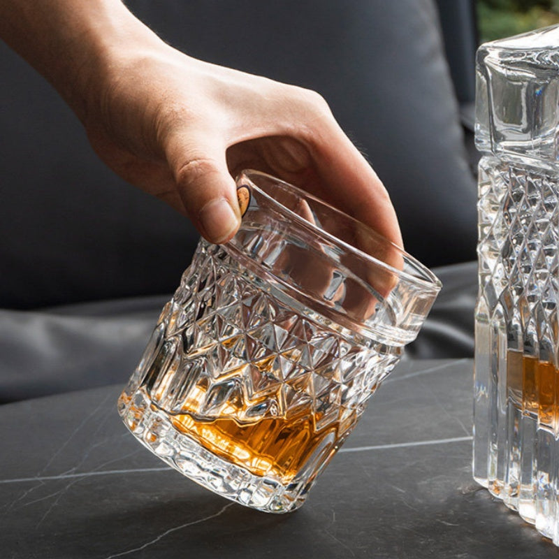 Crystal Whisky Decanter & Glass Set — Prague Reserve