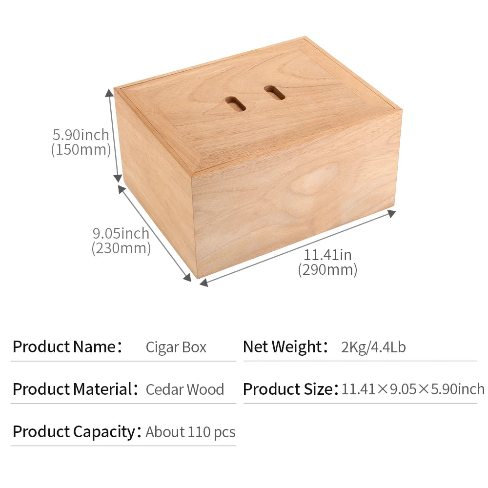 Unpainted Cedar Multi-Zone Humidor, 110 or 150 Cigars — Atelier Reserve
