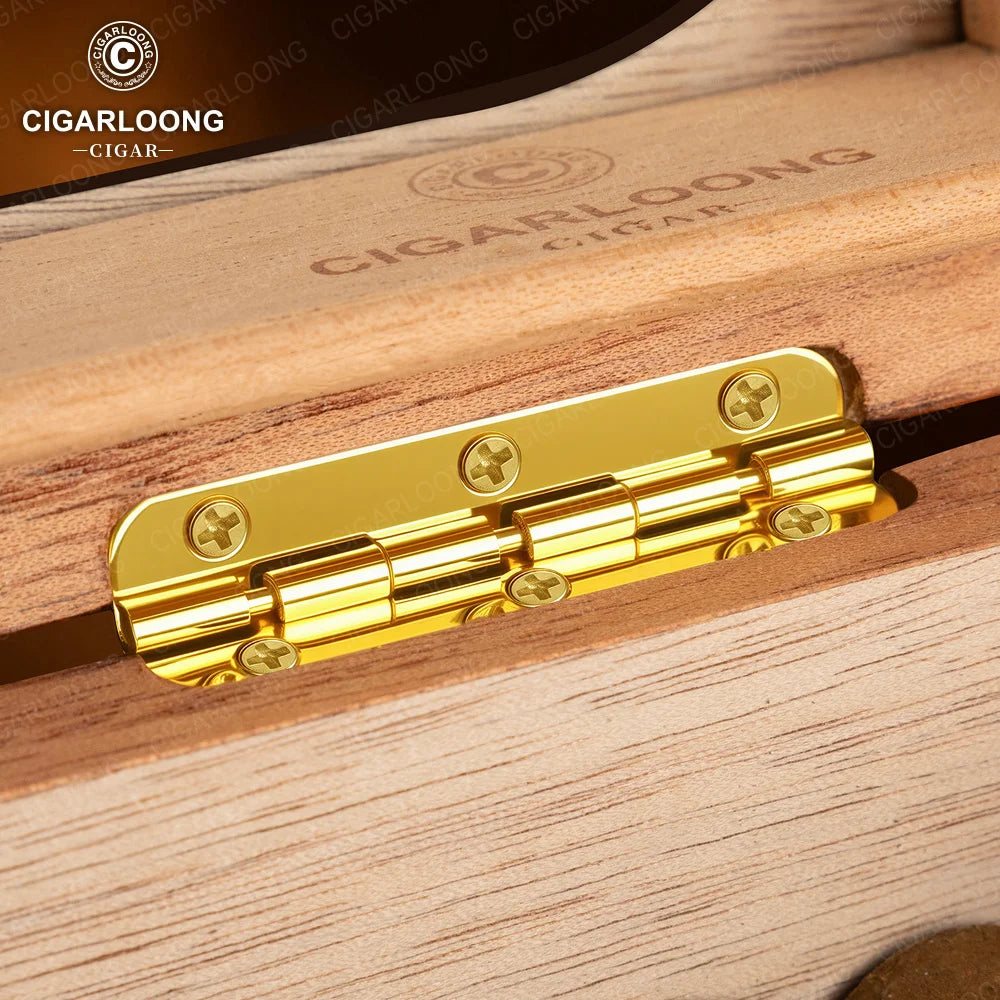 Glass-Top Piano-Finish Cedar Humidor with Hygrometer — Maestro Reserve
