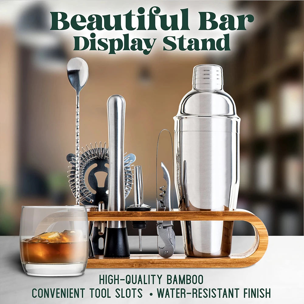 10-Piece Bartender Kit with Bamboo Stand — Barkeep Reserve