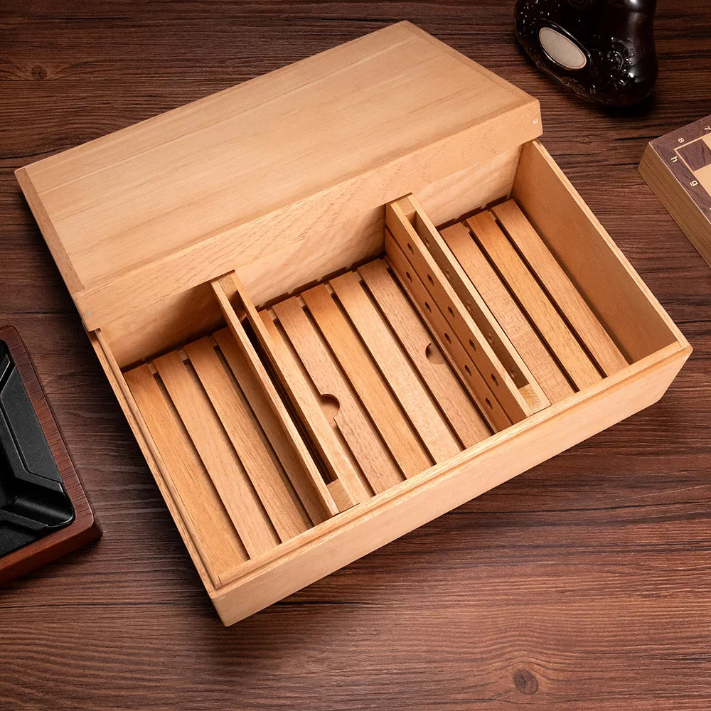 Unpainted Cedar Multi-Zone Humidor, 110 or 150 Cigars — Atelier Reserve