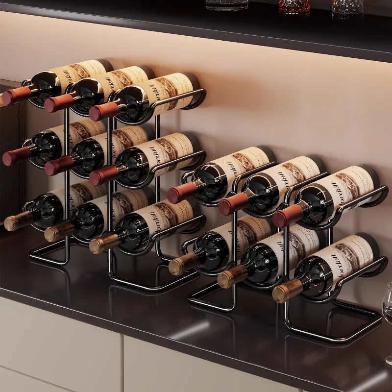 Tiered Wine Bottle & Glass Rack — Cellar Reserve