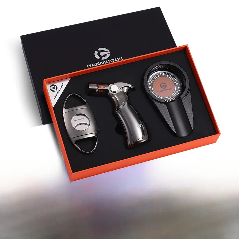 3-Piece Cigar Gift Set — Cutter, Torch Lighter & Ashtray — Marshall Reserve