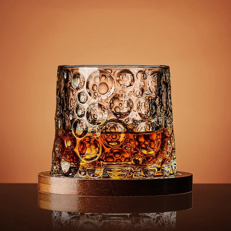 Weighted Spinning Crystal Whisky Glass with Base — Meridian Reserve