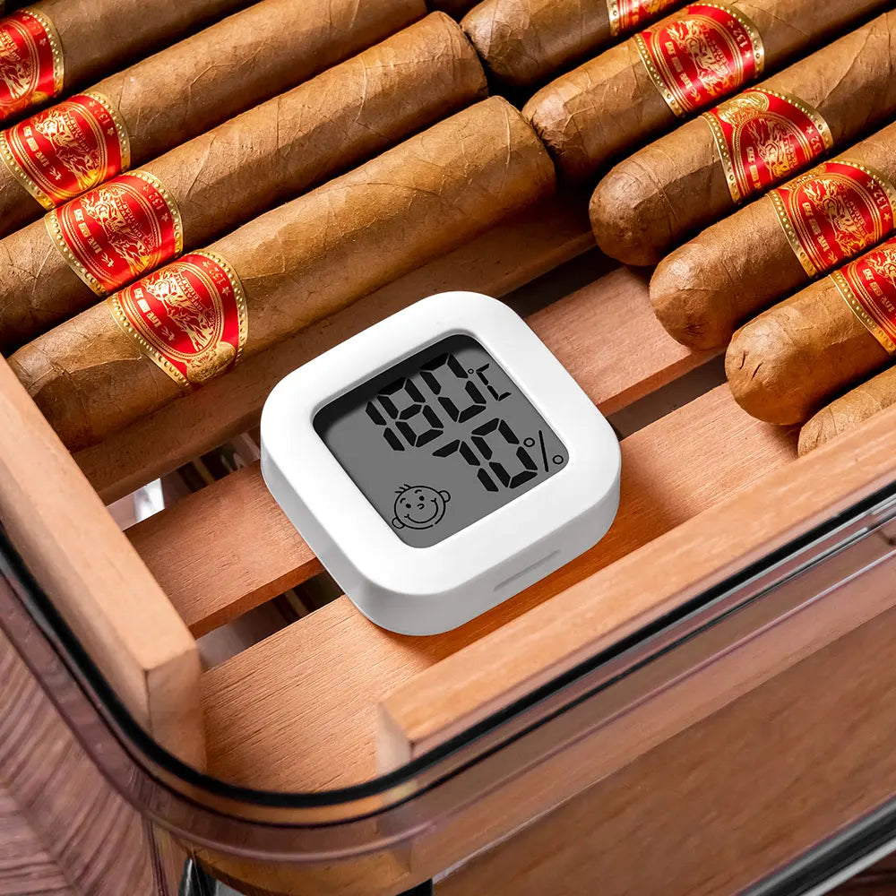 Airtight Cigar Humidor Box with Cedar Tray & Digital Hygrometer — Curator Reserve