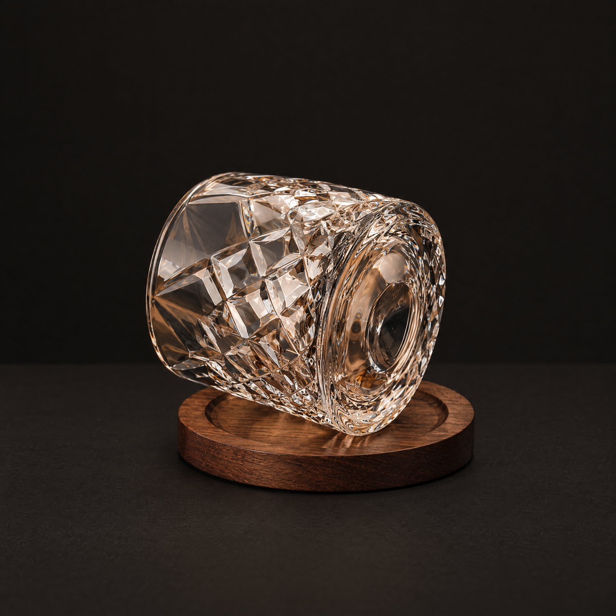 The rounded domed underside that lets the Meridian Reserve glass spin