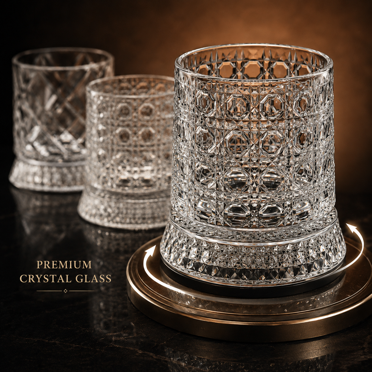 360° Spinning Crystal Whisky Glass — Astra Reserve