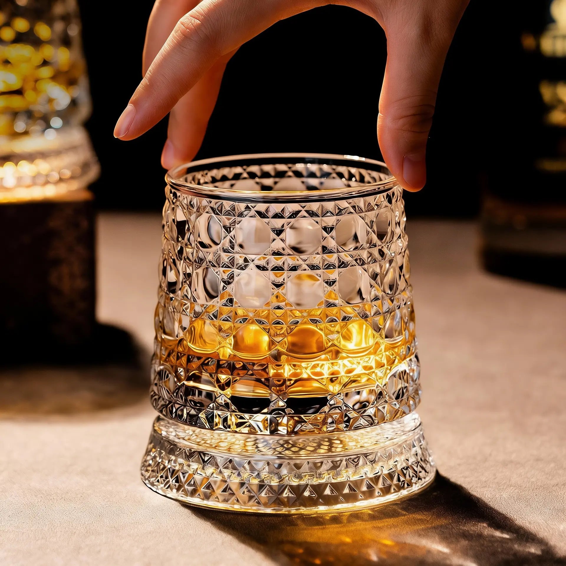 360° Spinning Crystal Whisky Glass — Astra Reserve