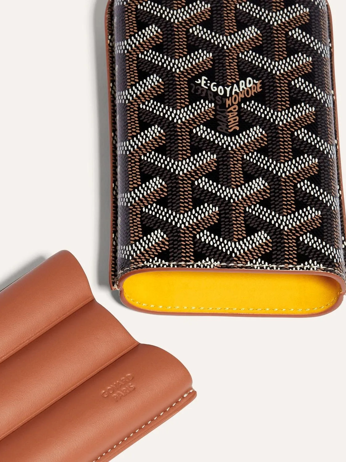 Three-Cigar Hard-Shell Leather Travel Case — Trocadéro Reserve