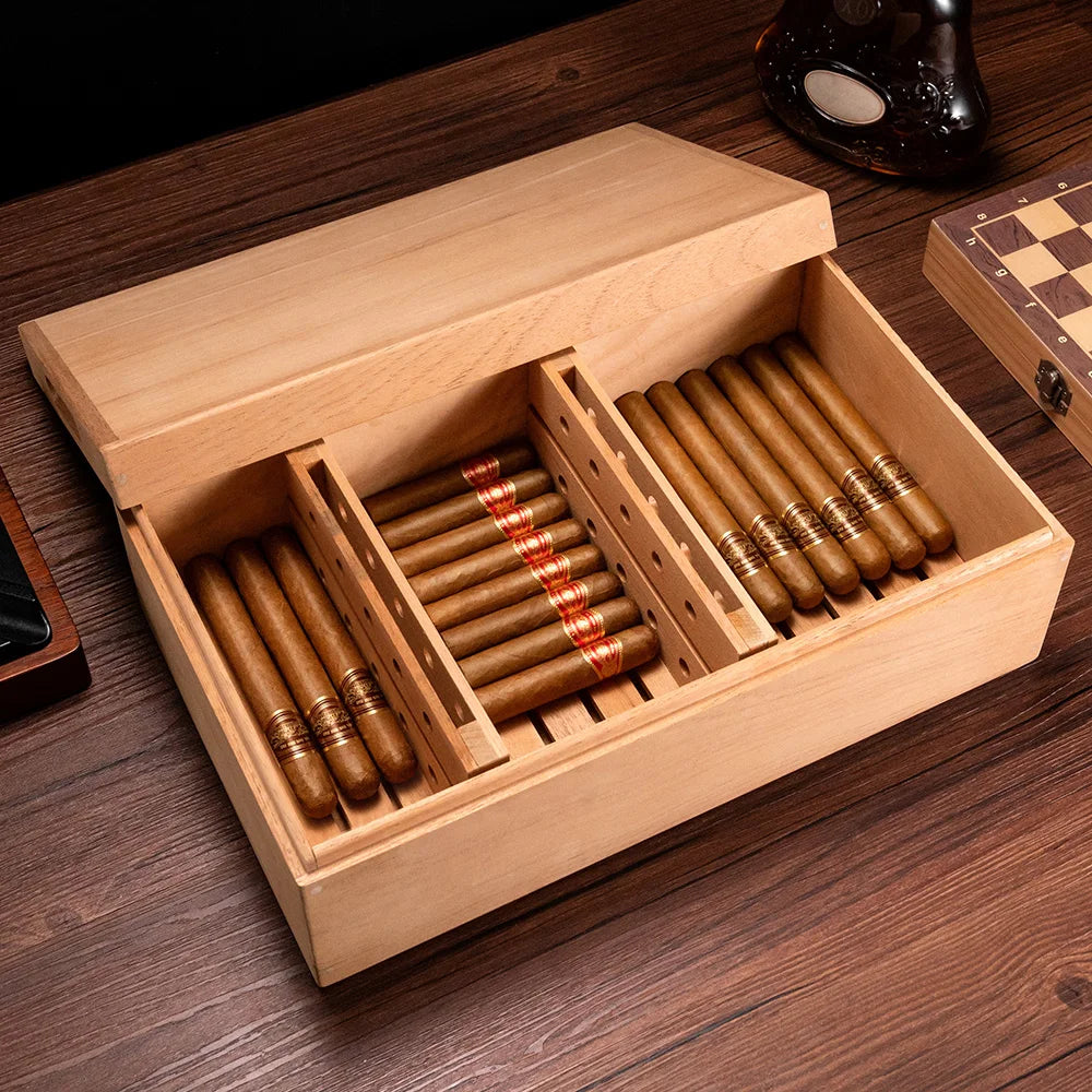 Unpainted Cedar Multi-Zone Humidor, 110 or 150 Cigars — Atelier Reserve
