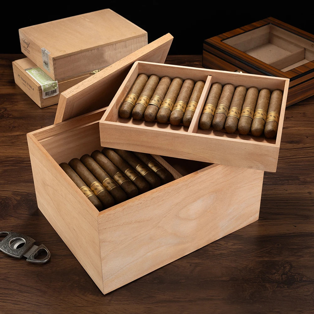 Unpainted Cedar Multi-Zone Humidor, 110 or 150 Cigars — Atelier Reserve