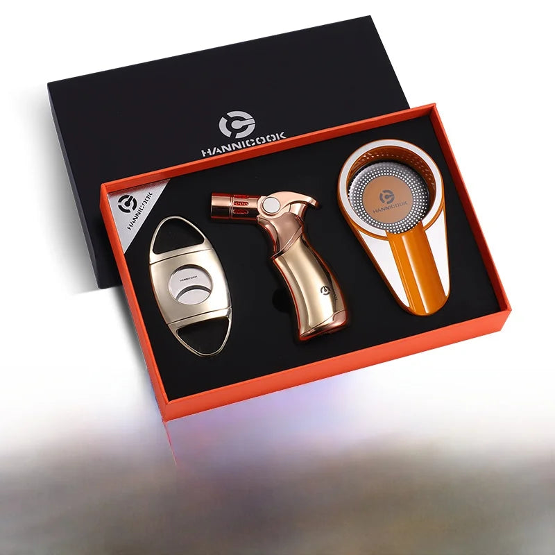 3-Piece Cigar Gift Set — Cutter, Torch Lighter & Ashtray — Marshall Reserve