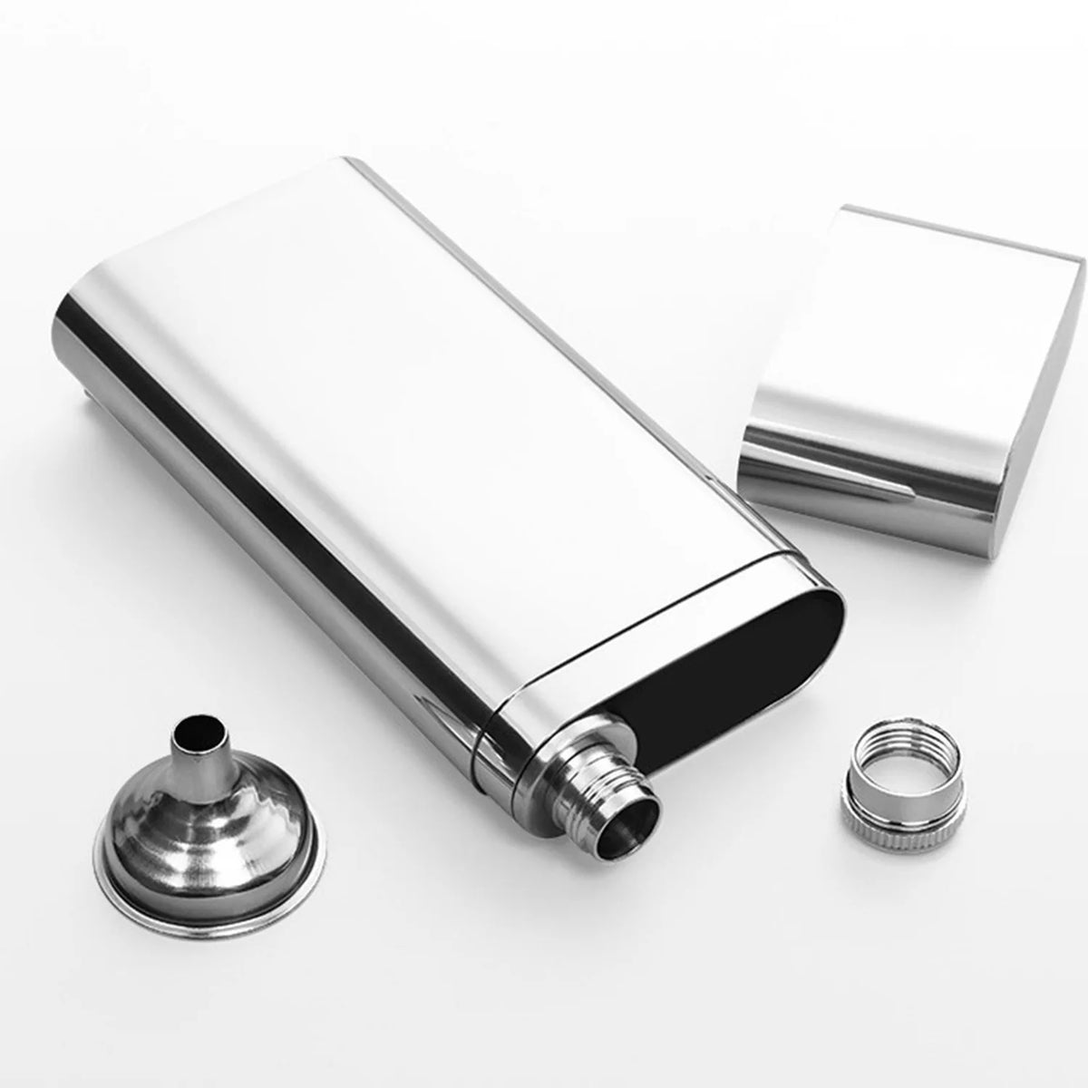 Stainless Hip Flask & Cigar Tube Gift Set — Wayfarer Reserve
