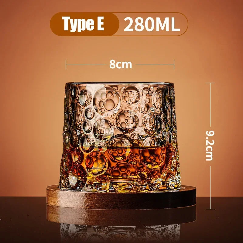 Weighted Spinning Crystal Whisky Glass with Base — Meridian Reserve