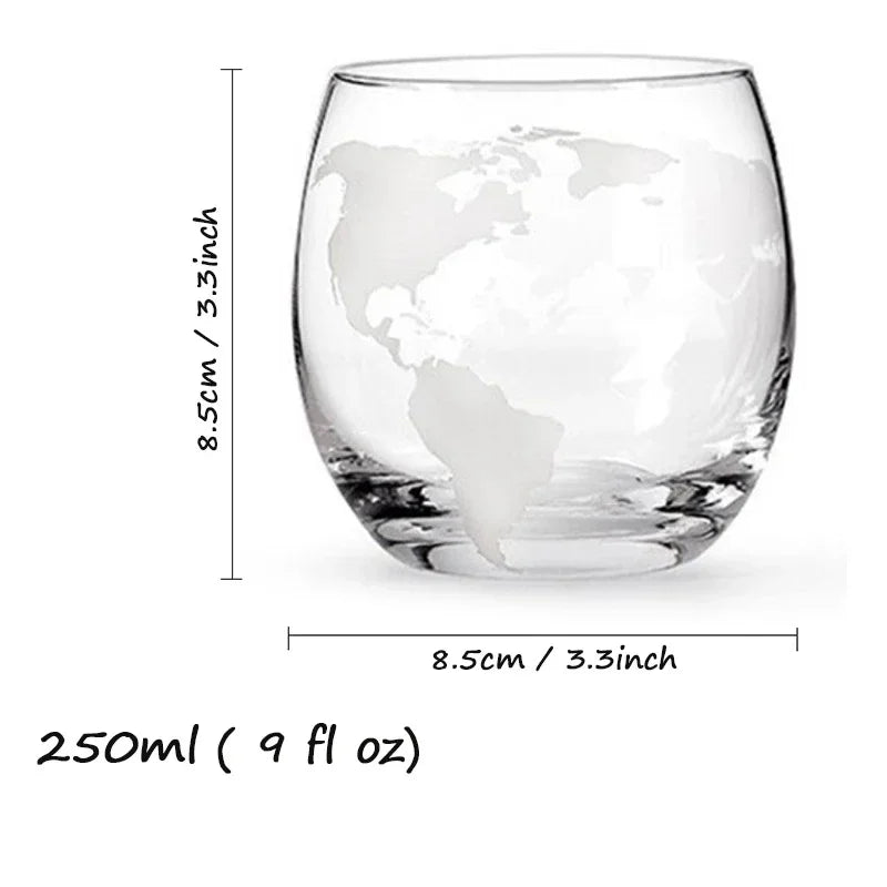 Globe Whisky Decanter with Wooden Base — Atlas Reserve