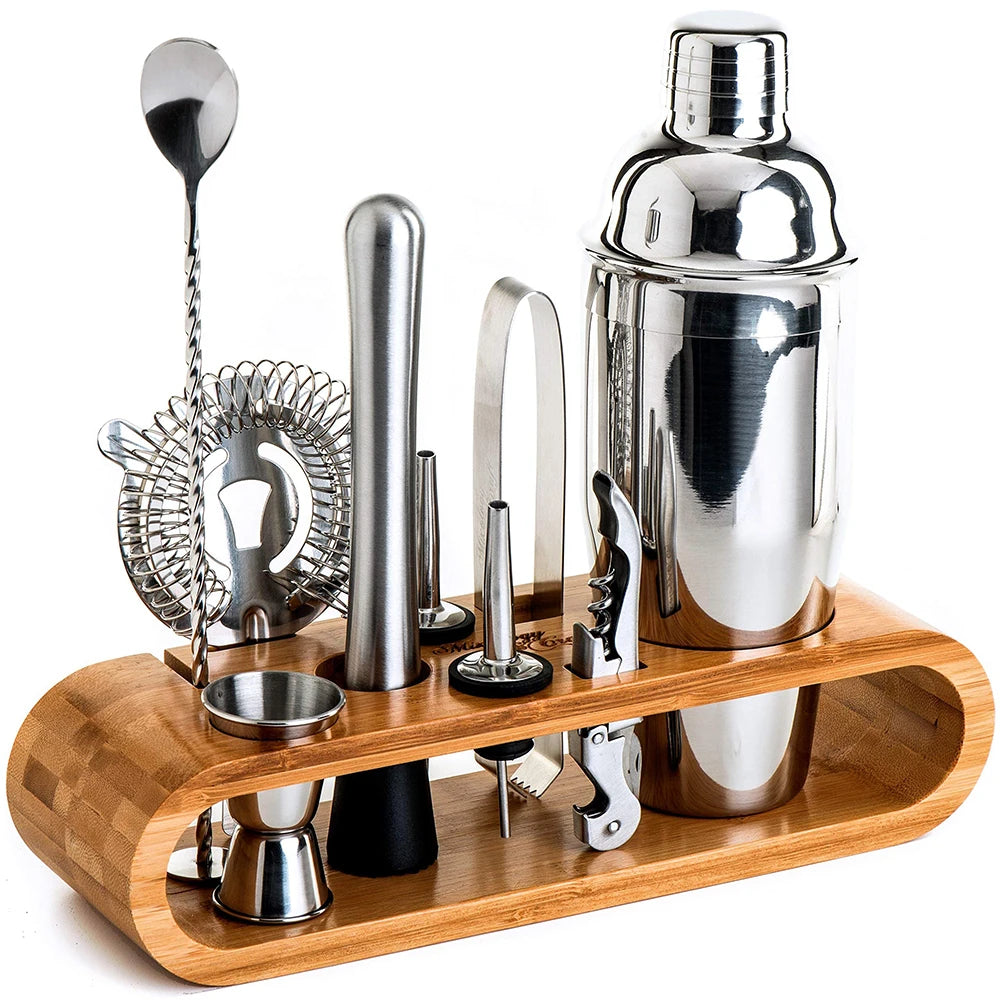 10-Piece Bartender Kit with Bamboo Stand — Barkeep Reserve