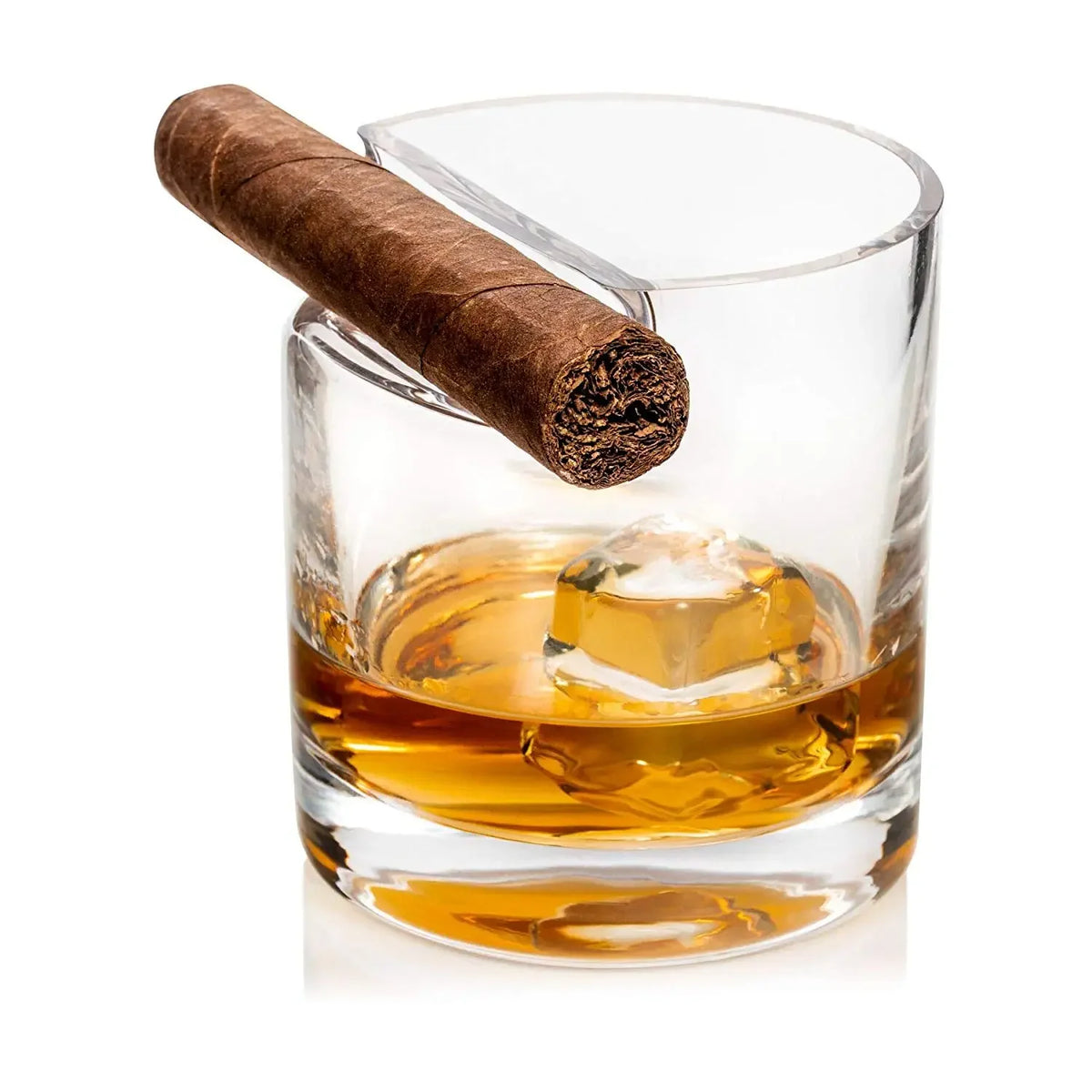 Crystal Whisky Glass with Built-In Cigar Rest — Companion Reserve