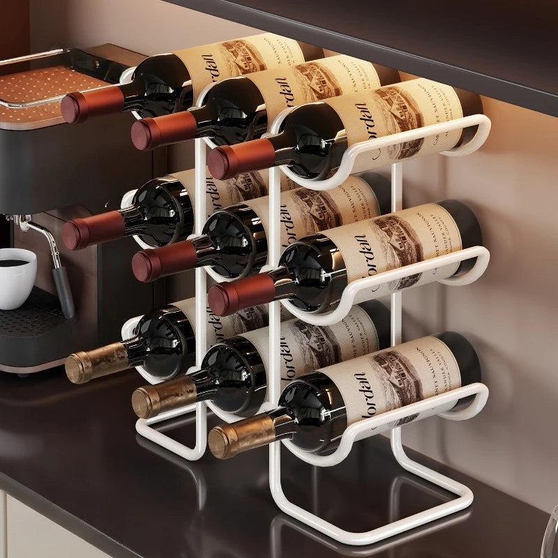 Tiered Wine Bottle & Glass Rack — Cellar Reserve