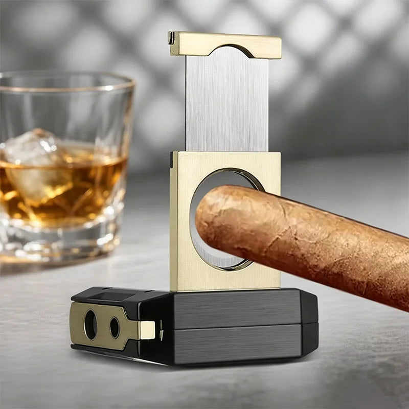 4-in-1 Cigar Cutter with V-Cut, Straight Cut & Punch — Quadrant Reserve