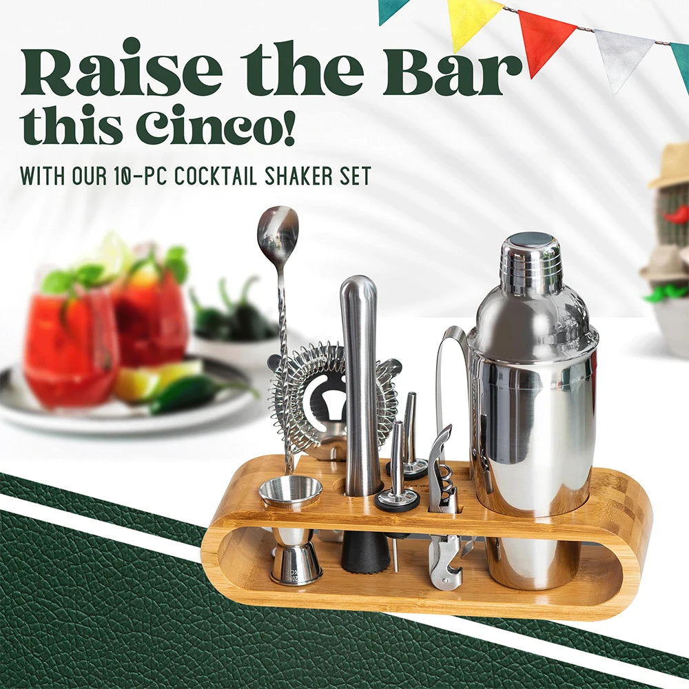 10-Piece Bartender Kit with Bamboo Stand — Barkeep Reserve