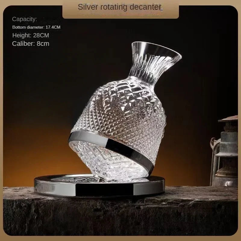 360° Rotating Crystal Wine Decanter — Revolve Reserve