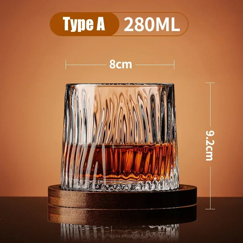 Weighted Spinning Crystal Whisky Glass with Base — Meridian Reserve