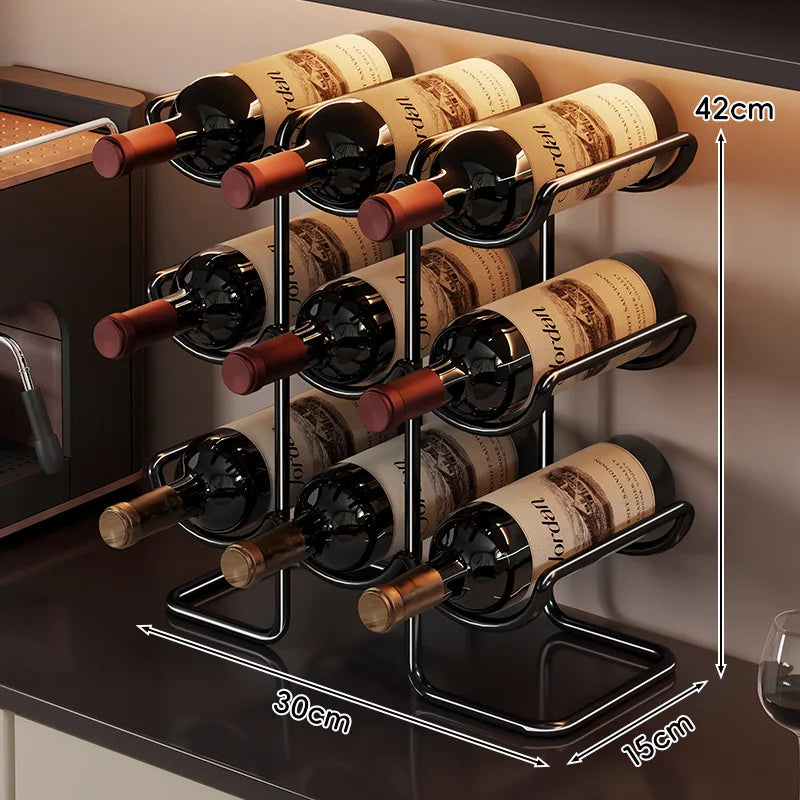 Tiered Wine Bottle & Glass Rack — Cellar Reserve