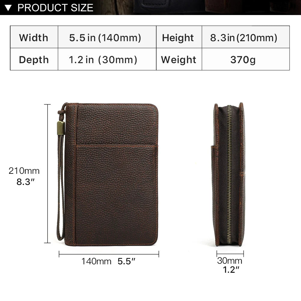 Leather Cigar & Travel Organiser with 5-Cigar Pocket — Emissary Reserve