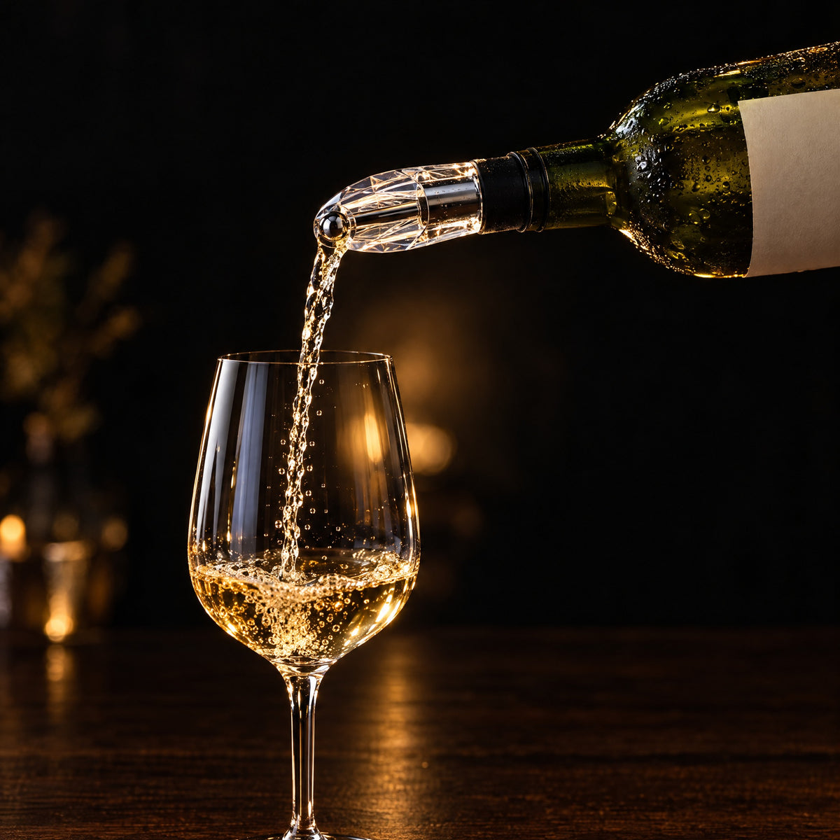 Pouring wine through the aerator