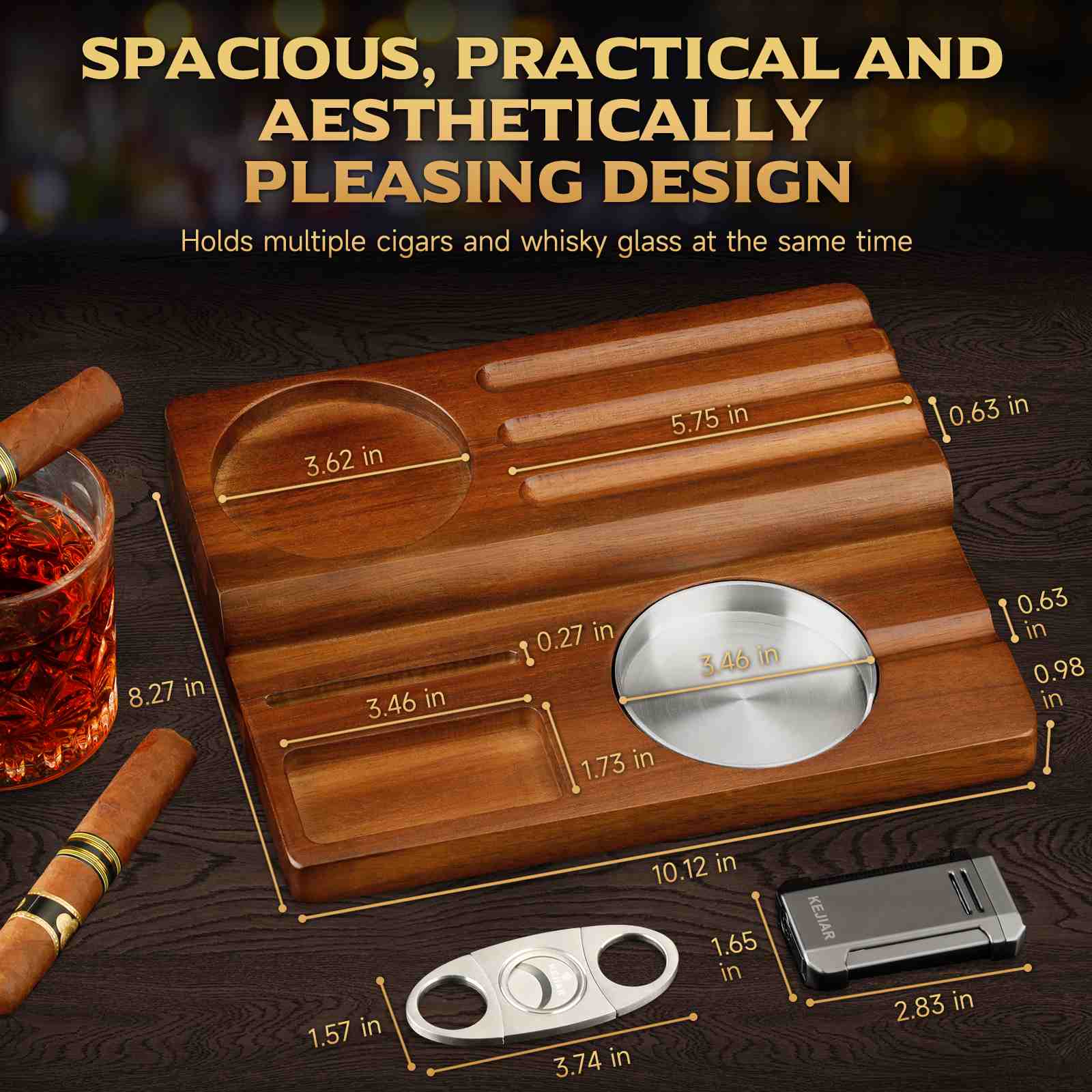 Wooden Cigar Ashtray Gift Set — Gentleman’s Reserve