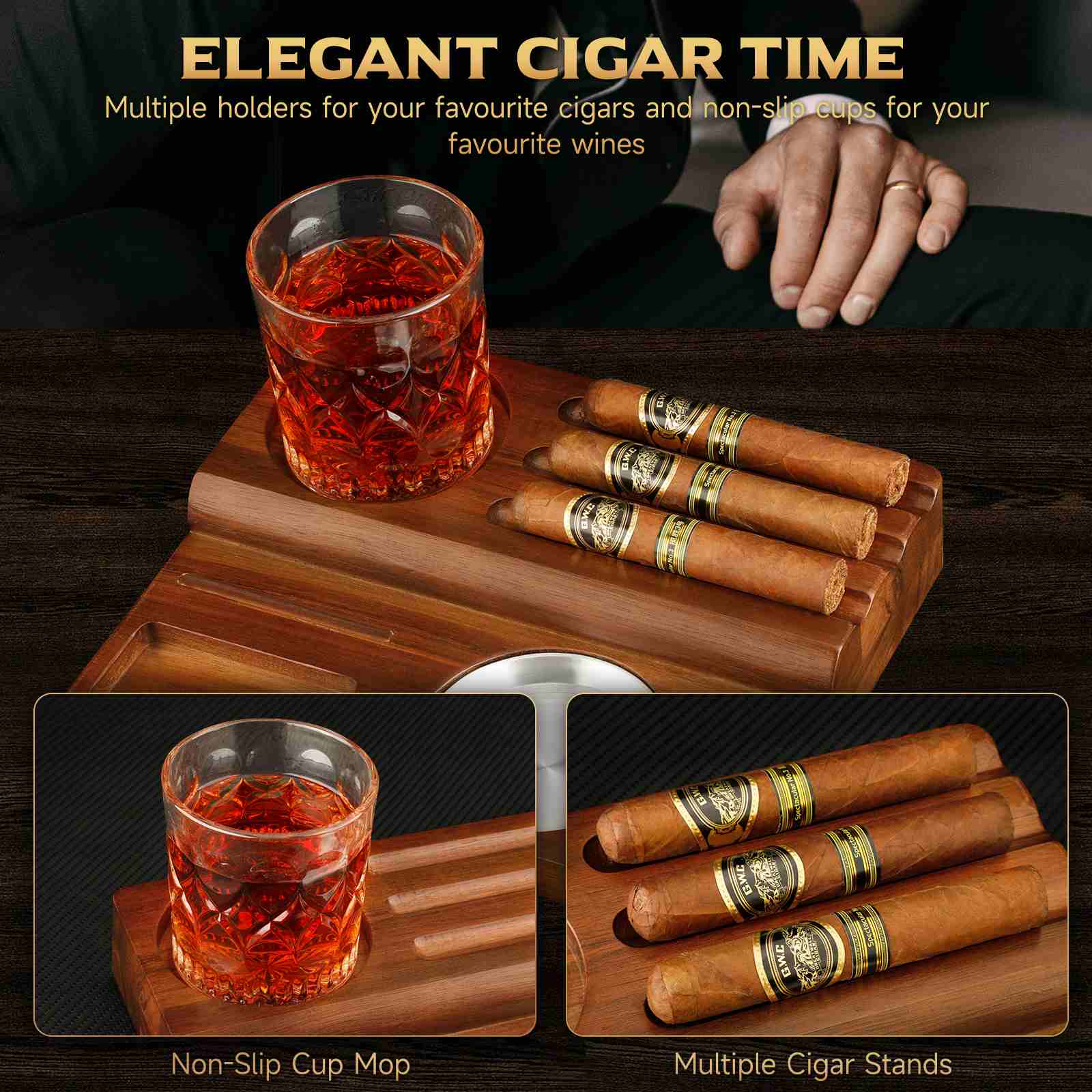 Wooden Cigar Ashtray Gift Set — Gentleman’s Reserve