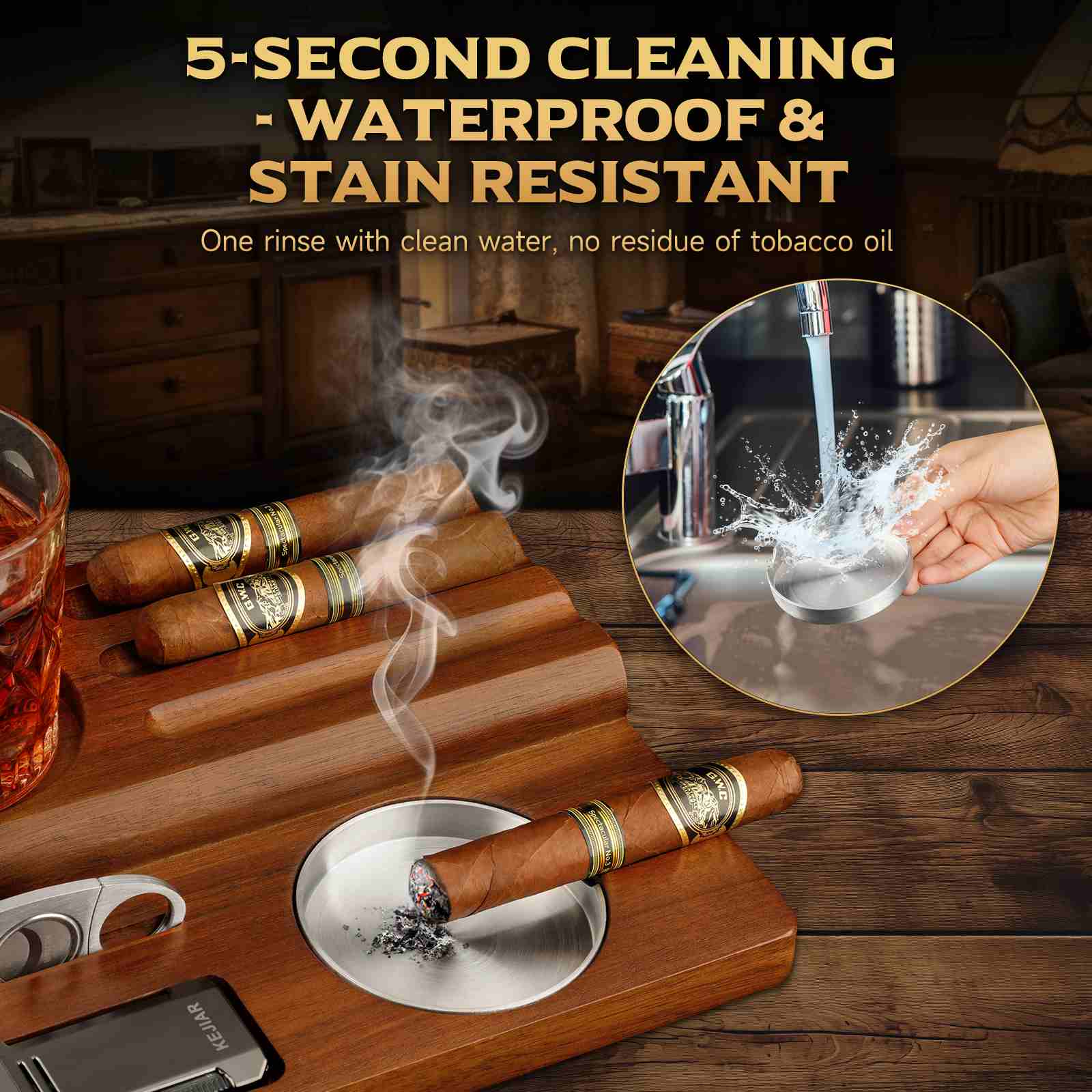 Wooden Cigar Ashtray Gift Set — Gentleman’s Reserve