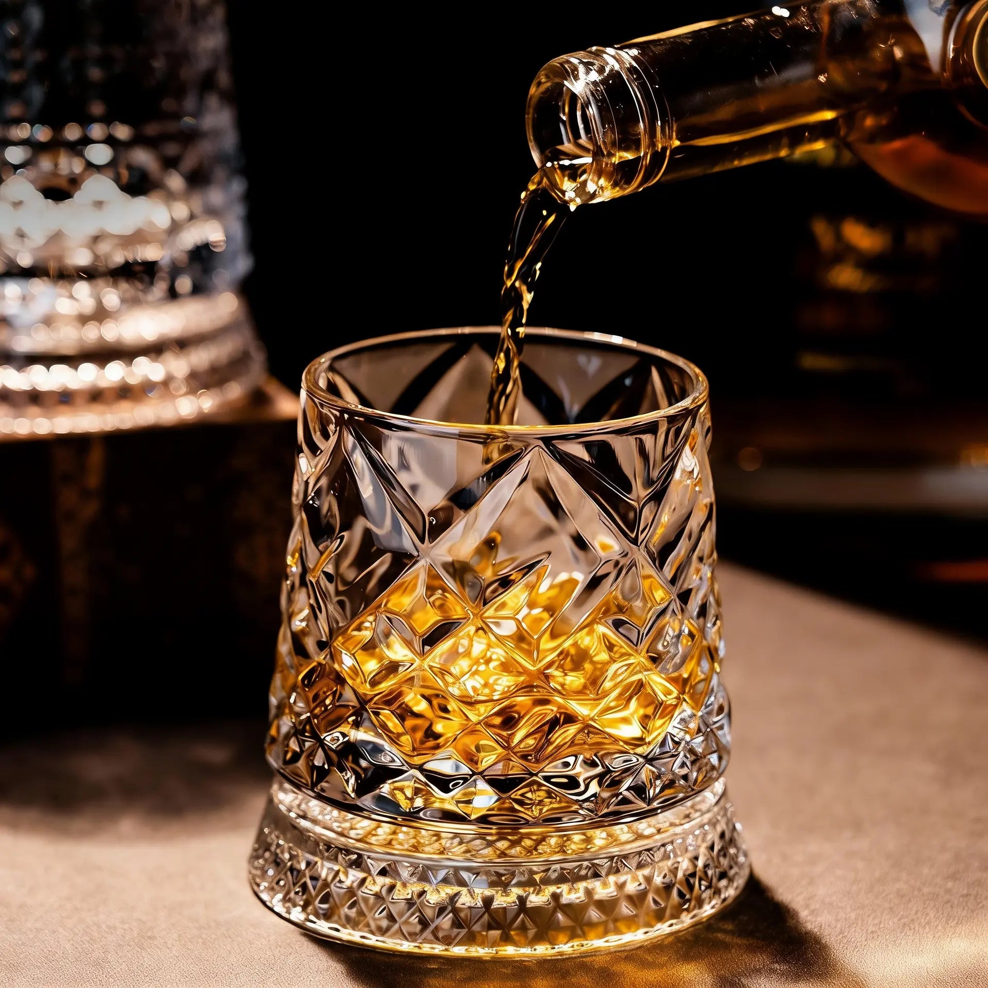360° Spinning Crystal Whisky Glass — Astra Reserve