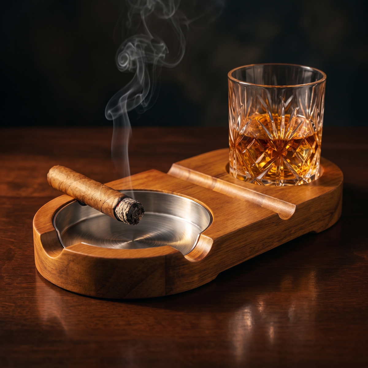 Cigar Ashtray & Whisky Tray — hero