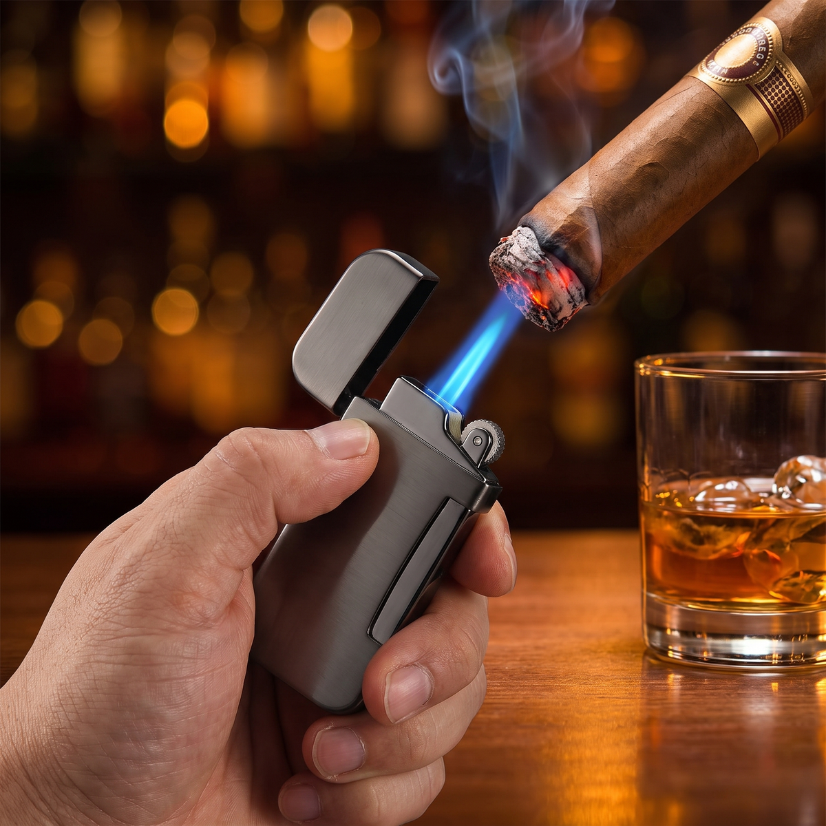 Vulcan Reserve — lighting a cigar